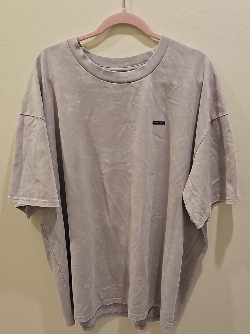 Under Armour Men's Oversized Washed Light Gray Tee